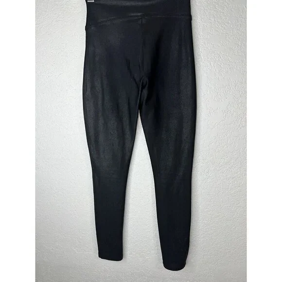 SPANX Women's Black Faux Leather Leggings Size XS Seamless Front Y - Picture 6 of 7